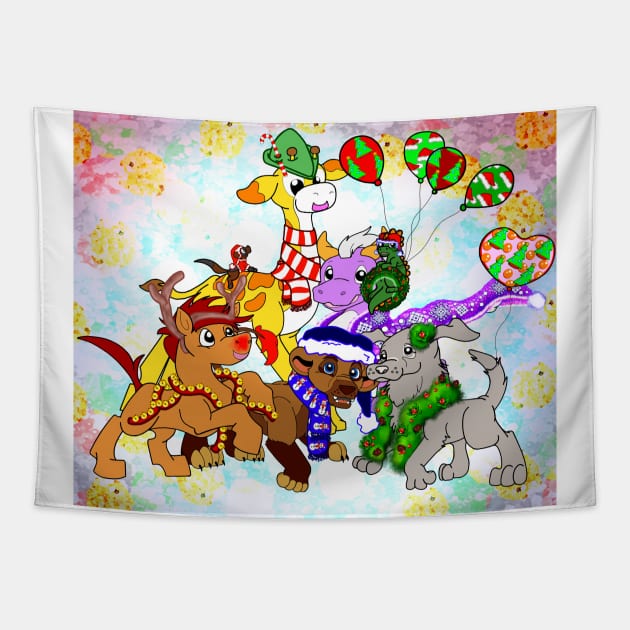 Squad Together Christmas Tapestry by RockyHay