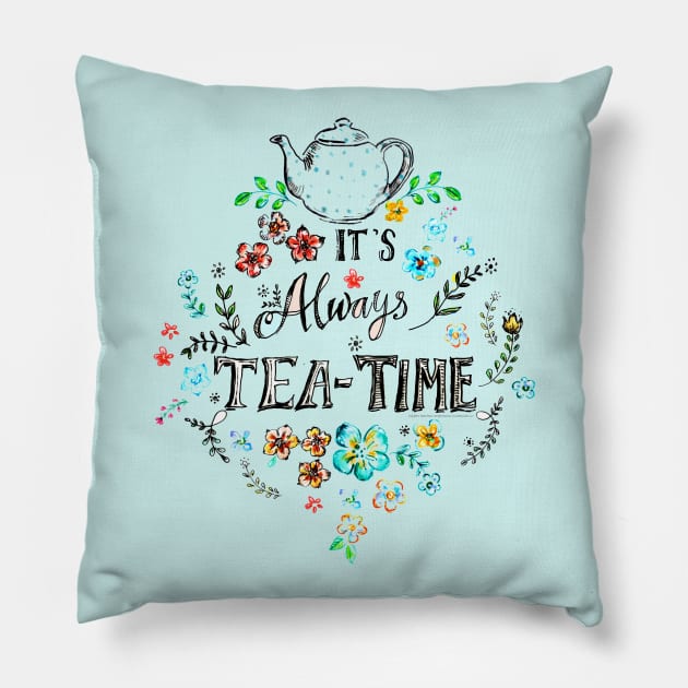 It's Always Teatime. Pillow by FanitsaArt