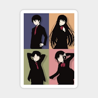 Angel Next Door Or Otonari No Tenshi All Anime Main Characters In Minimalist Retro Pop Art : Mahiru, Amane, Itsuki, And Chitose Magnet