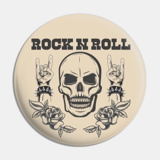 ROCK N ROLL SKULL Pin