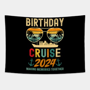 Birthday Cruise Shirts 2024 Squad Family Vacation Summer Tapestry