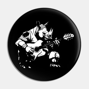 Funny Rhino playing the guitar Pin