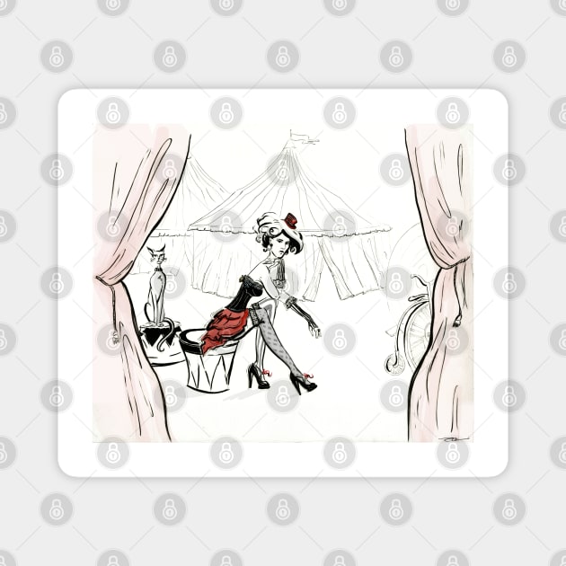 Fashion Circus Illustration Magnet by IrenesGoodies