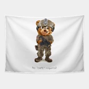 Military bear design "Happier" Tapestry