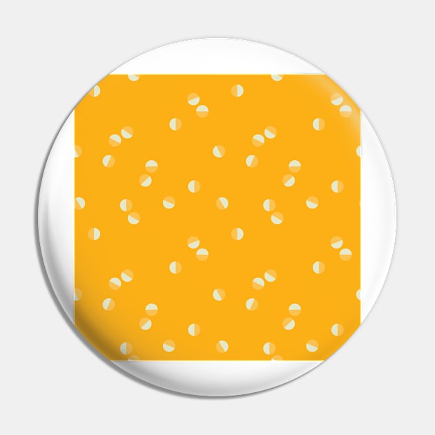 Scattered Dots Minimalist Geometric Pattern - Garden Marigold Pin by Charredsky