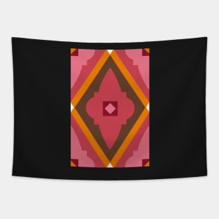 Abstract geometric diamond pattern red, orange and pink Tapestry