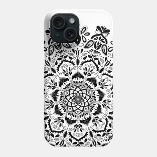 Mandala in black and white Phone Case