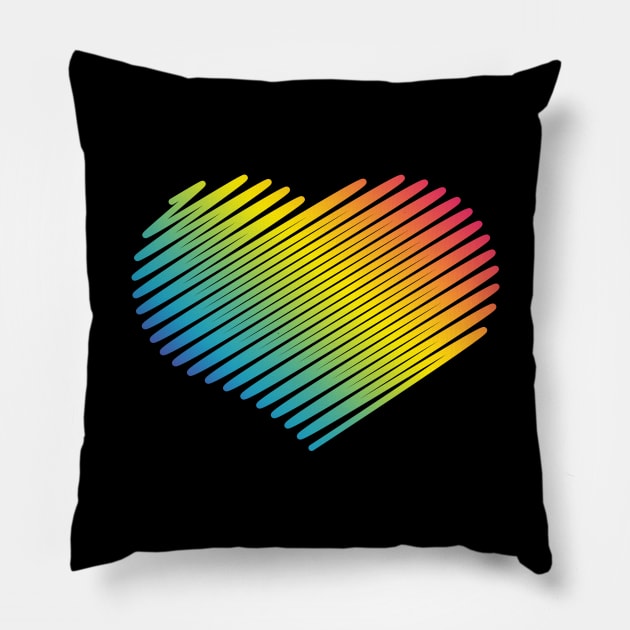 Rainbow Heart (Love) Pillow by MrFaulbaum