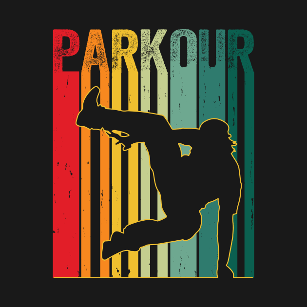 Vintage Style Distressed Parkour Retro Silhouette by Wakzs3Arts