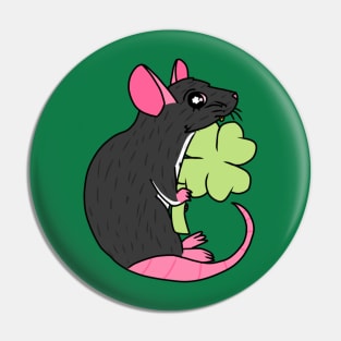 Lucky Clover Rat (Full Color Version 3) Pin