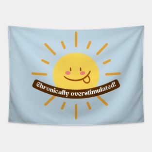 Chronically Overstimulated Silly Sun Design - ADHD and Neurodiverse Pride and Awareness Tapestry