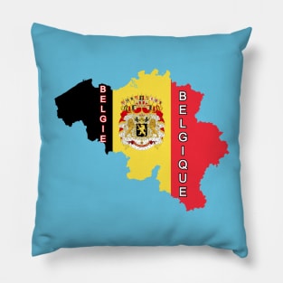 Belgium map & flag Pillow