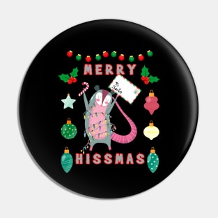 Merry Hissmas Opossum Pin