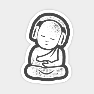 Buddha Headphones - DJ Buddhist Monk Music Lover Magnet