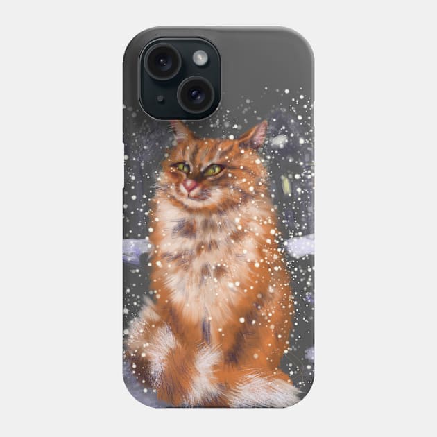 winter cat Phone Case by Ganna_Panna