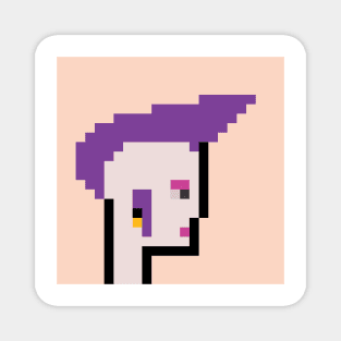 Pixel Art Female with Purple Mohawk: Unique NFT Art from the ToolCrypto Collection / ToolCrypto #12 Magnet