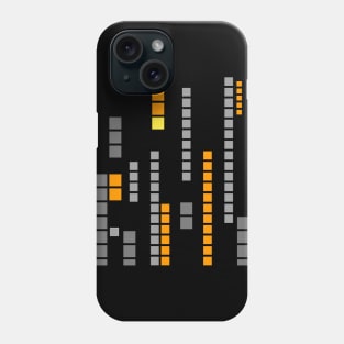 Geometric Pixel pattern orange gray Phone Case