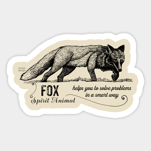 Spirit animal - fox - black - Fox - Sticker | TeePublic Spirit animal - fox - black - Fox - Sticker | TeePublic