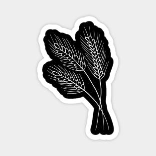 Minimalist Wheat Line Art Drawing Magnet