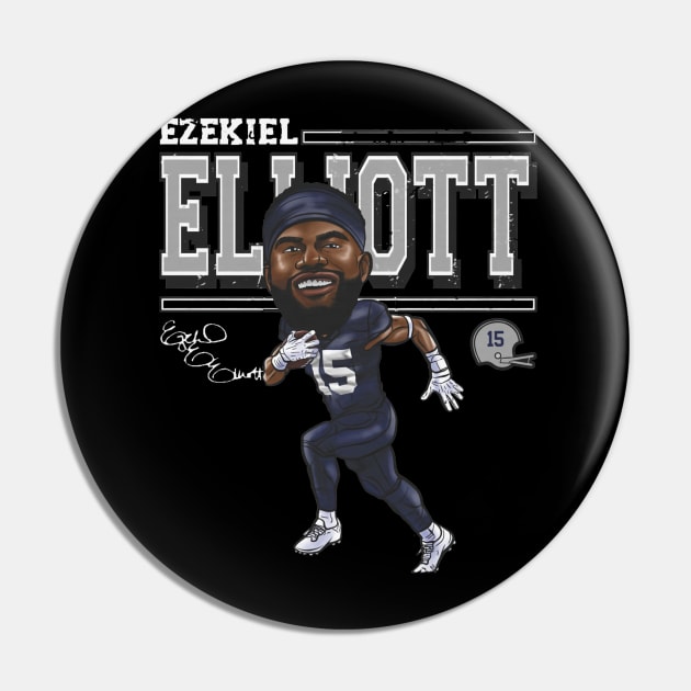 Ezekiel Elliott New England Cartoon Pin by danlintonpro