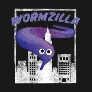 Purple Worm On A String Meme Wormzilla Retro Japanese Style T-Shirt