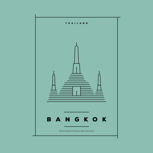 Bangkok Minimal Poster by kursatunsal