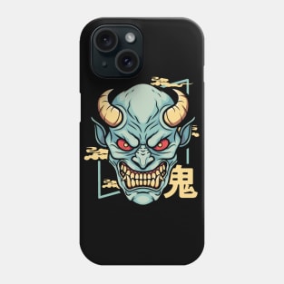 japanease demon oni design ( blue) Phone Case