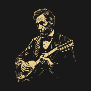 Abraham Lincoln Banjo Player Funny Founding Fathers T-Shirt