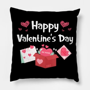 Happy Valentines Day Be Mine Cute Hearts VDay Pajama Pillow