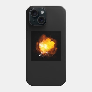 Realistic fiery bomb explosion with sparks and smoke Phone Case