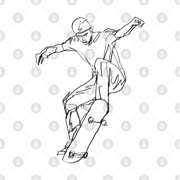 skateboarding line art by Mousely 