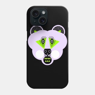 Grizzly Bear Face, Pale Green Phone Case