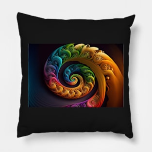 Spiral Rainbow Pillow