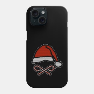 Christmas Knitted Santa Hat Candy Canes Phone Case