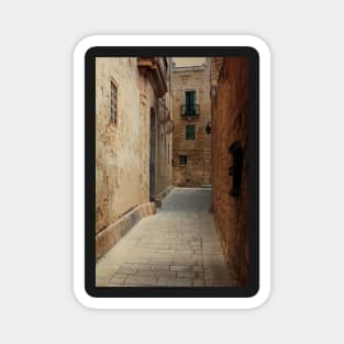 Narrow medieval street of Mdina Magnet