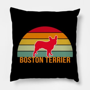 Boston Terrier Vintage Silhouette Pillow