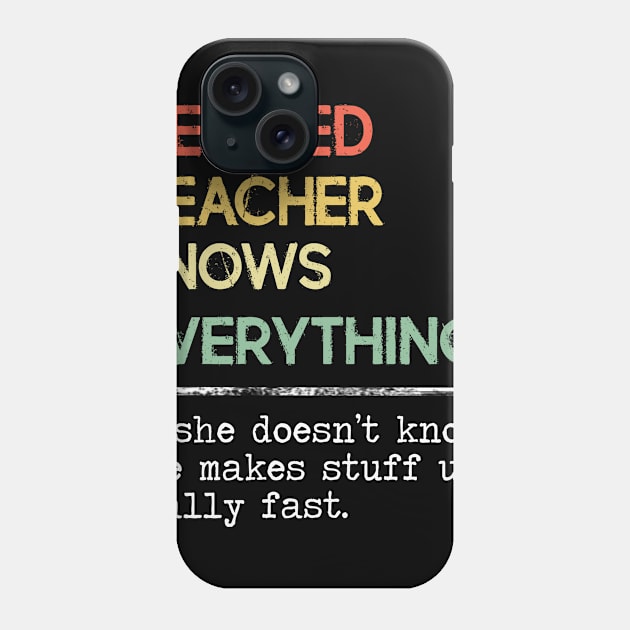 Retired Teacher Knows Everything Retro Vintage Style Phone Case by EduardjoxgJoxgkozlov