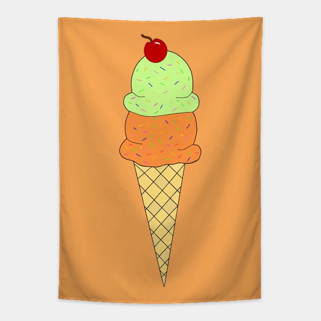 Tasty Ice Cream Cone Lover Tapestry by SartorisArt1