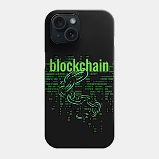 Blockchain Green text Phone Case