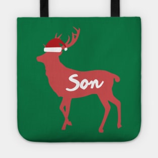 Son Boy Reindeer Family Group Christmas Eve Matching Tote