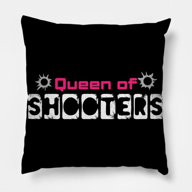 Queen of Shooters | Sports Shooting Woman Girl Pillow by DesignatedDesigner