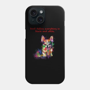 Corgi Dog in Messy Rainbow Watercolor Phone Case