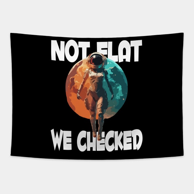 Not Flat We Checked Tapestry by Tezatoons