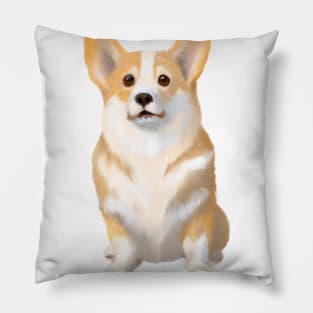 Cute Pembroke Welsh Corgi Drawing Pillow