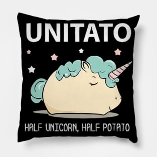 Unitato half unicorn and half potato Pillow