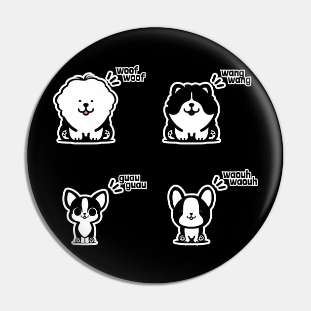 Dog breeds barking in different languages Pin by LittleAna