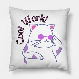 Cool Work Cat Pillow