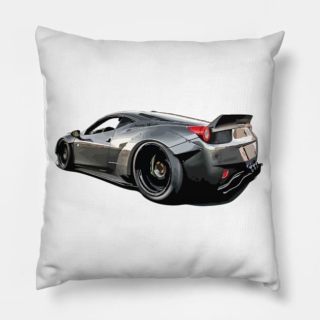 Liberty Walk 458 Cartoon Pillow by ToonMyRide