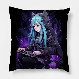 Cyber Bat Gamer Girl - Anime Shirt Pillow