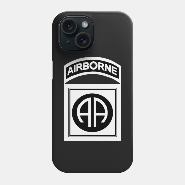 82nd Airborne with White Letters and Border Phone Case by Trent Tides